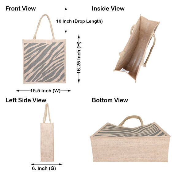 Printed Jute Bag Burlap Tote Bag for Bridesmaid Gift Travel Shopping Wedding - Picture 6 of 13